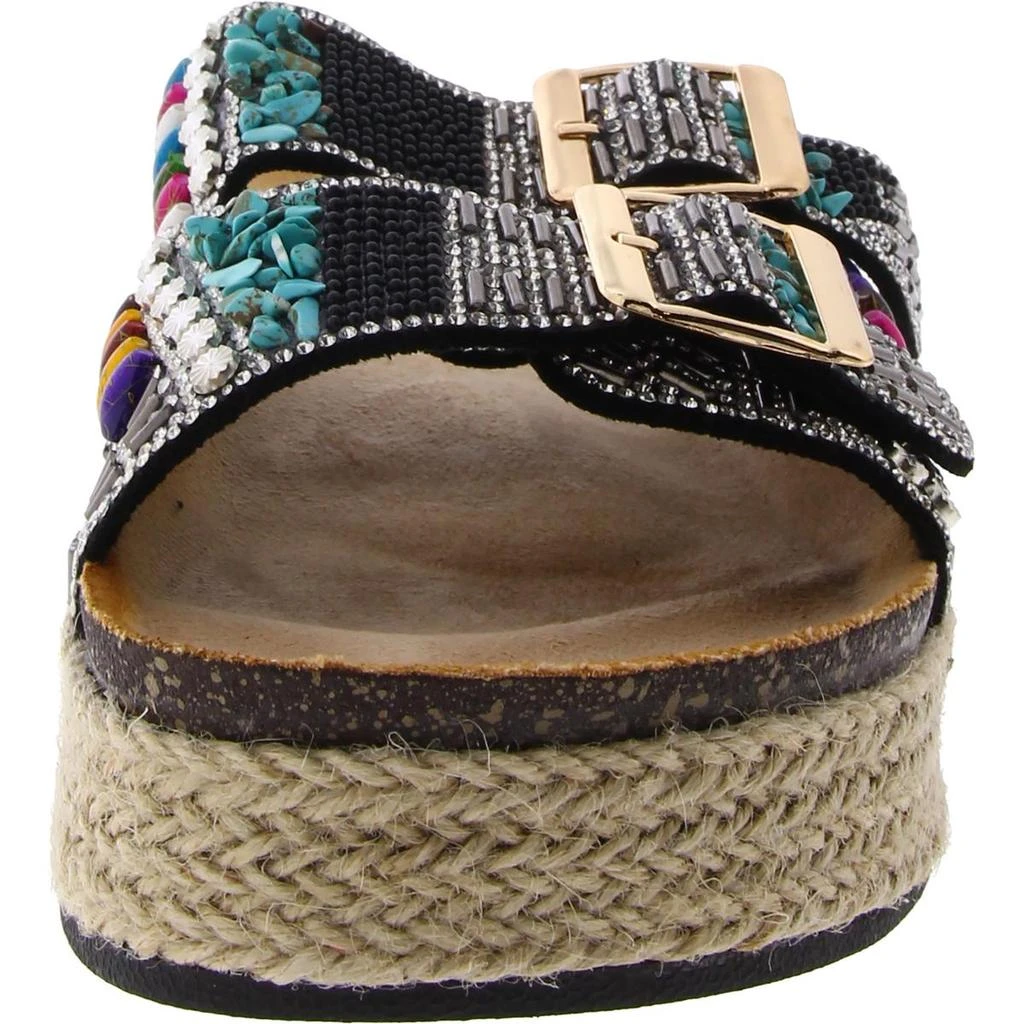 AZALEA WANG Kaylum Womens Rhinestone Espadrille Slide Sandals 3
