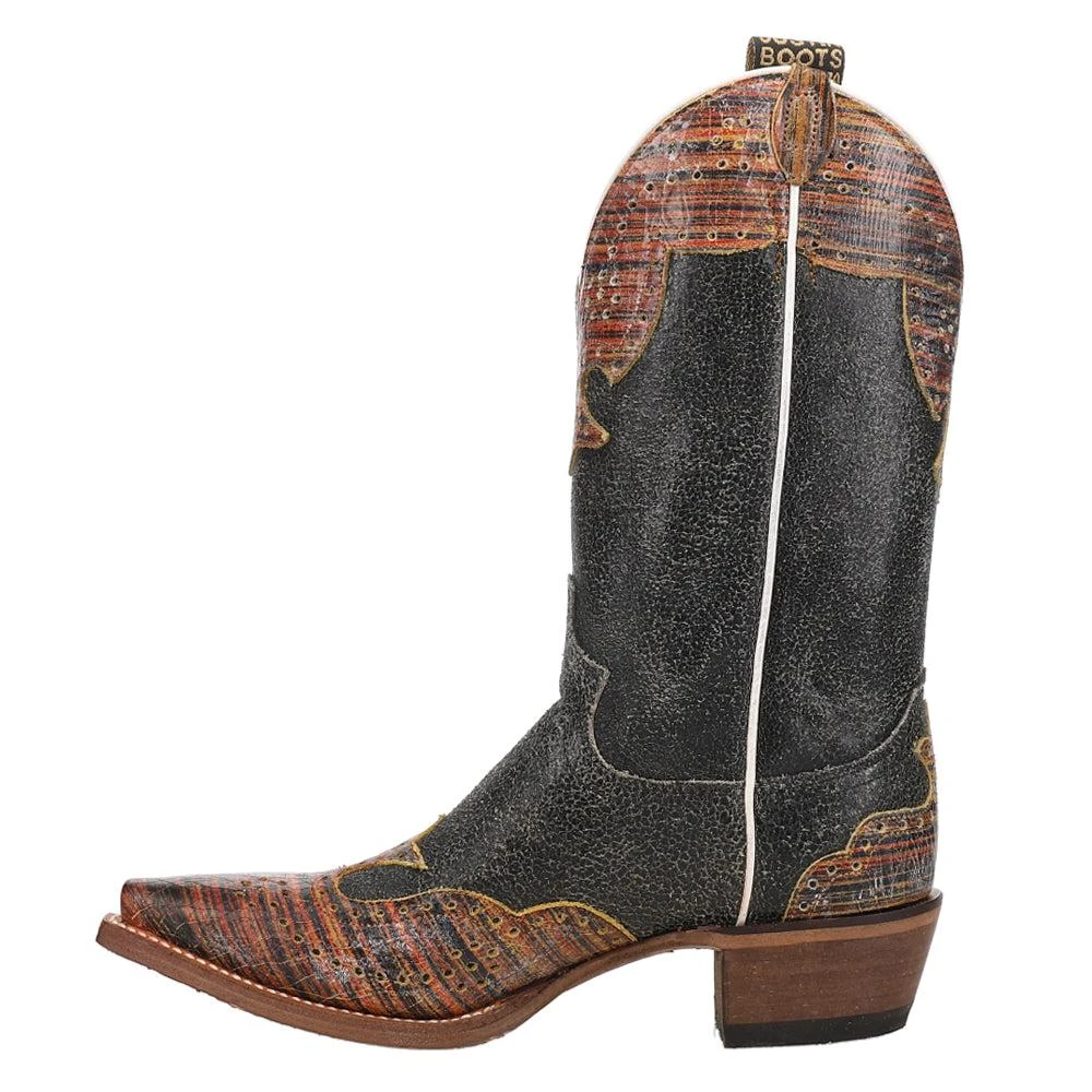 Justin Boots Vera Black Snip Toe Pull On Cowboy Boots 3