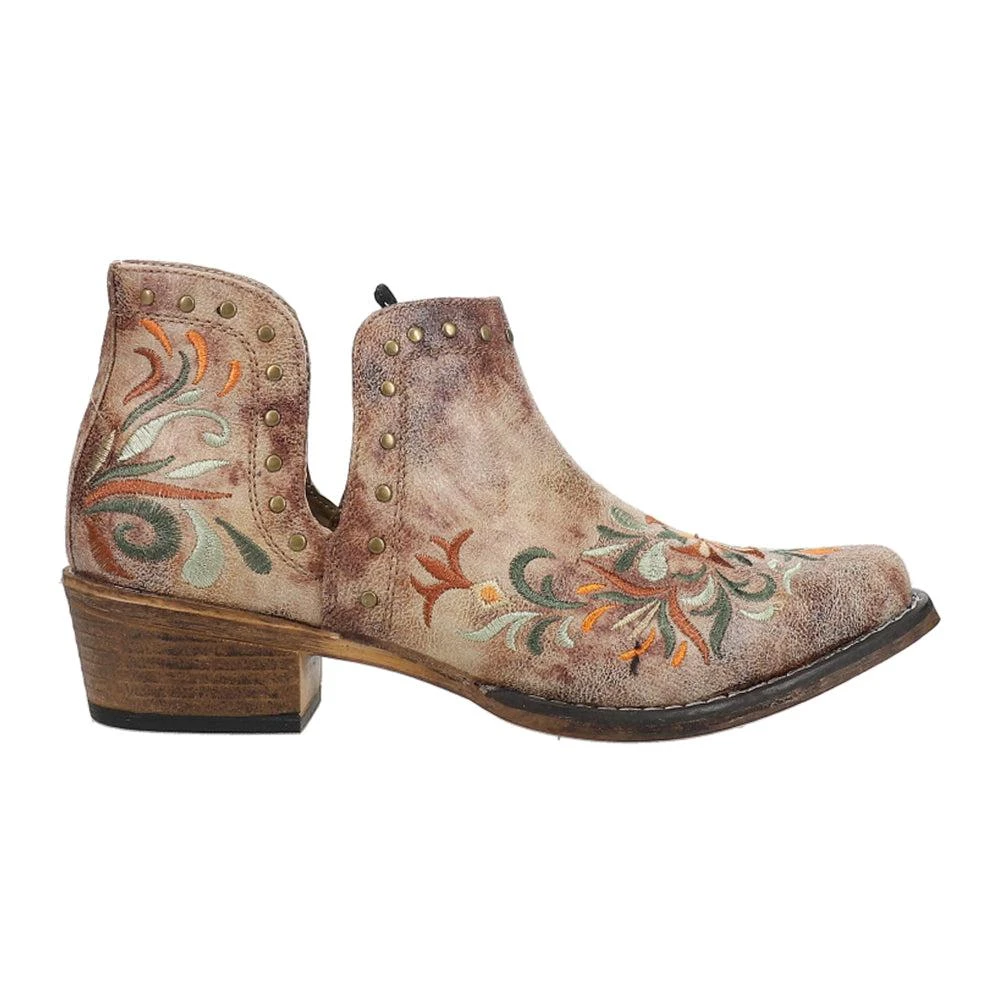 Roper Ava Floral Embroidered Snip Toe Cowboy Booties 1