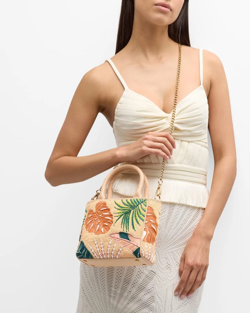 Rafe Tasha Plant Beaded Top-Handle Bag 4