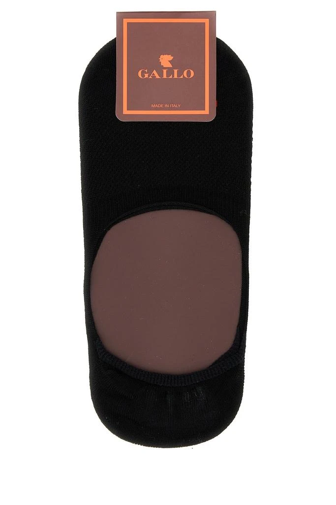 GALLO Black stretch cotton blend invisible socks 1