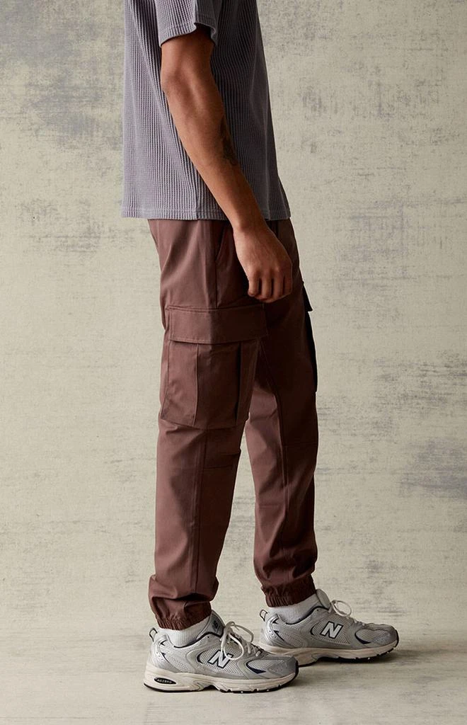 PacSun Performance Brown Slim Cargo Jogger Pants 3