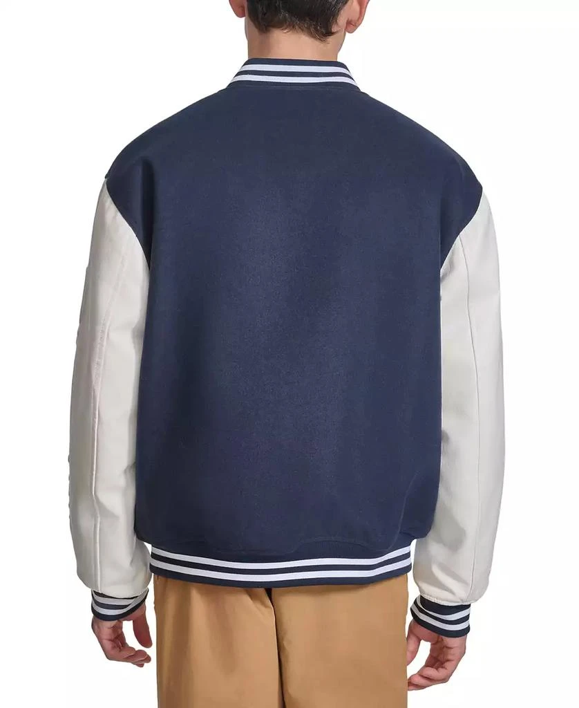 CHAMPION Men's Colorblocked Mixed-Media Varsity Jacket 2