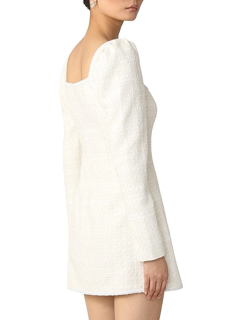 SAU LEE Jenna Tweed Square-Neck Minidress 4