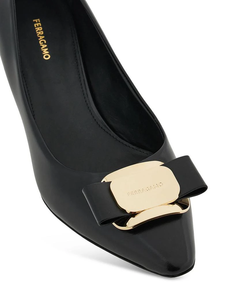 Salvatore Ferragamo Women's Zelma Leather Kitten Heel Pumps 6