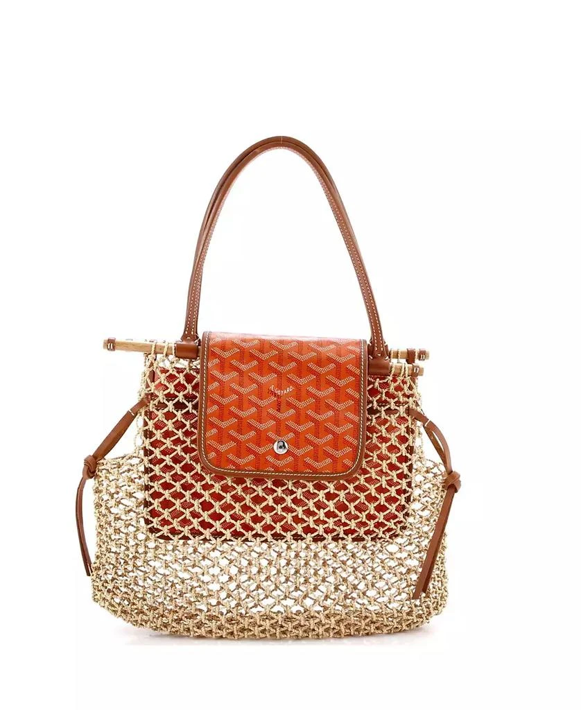 Pre-Owned Goyard Aligre Bag Raffia Net with Coated Canvas