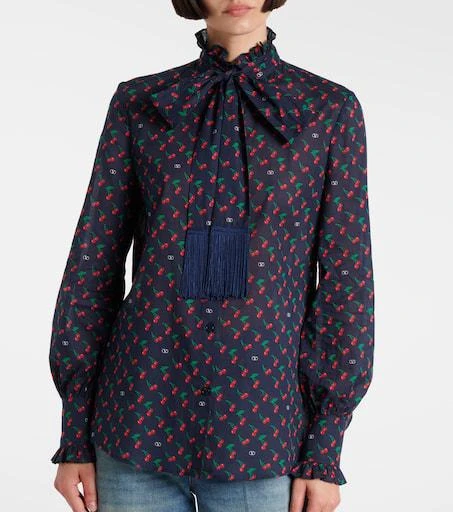 Valentino Cherryfic bow-detail cotton muslin blouse 6