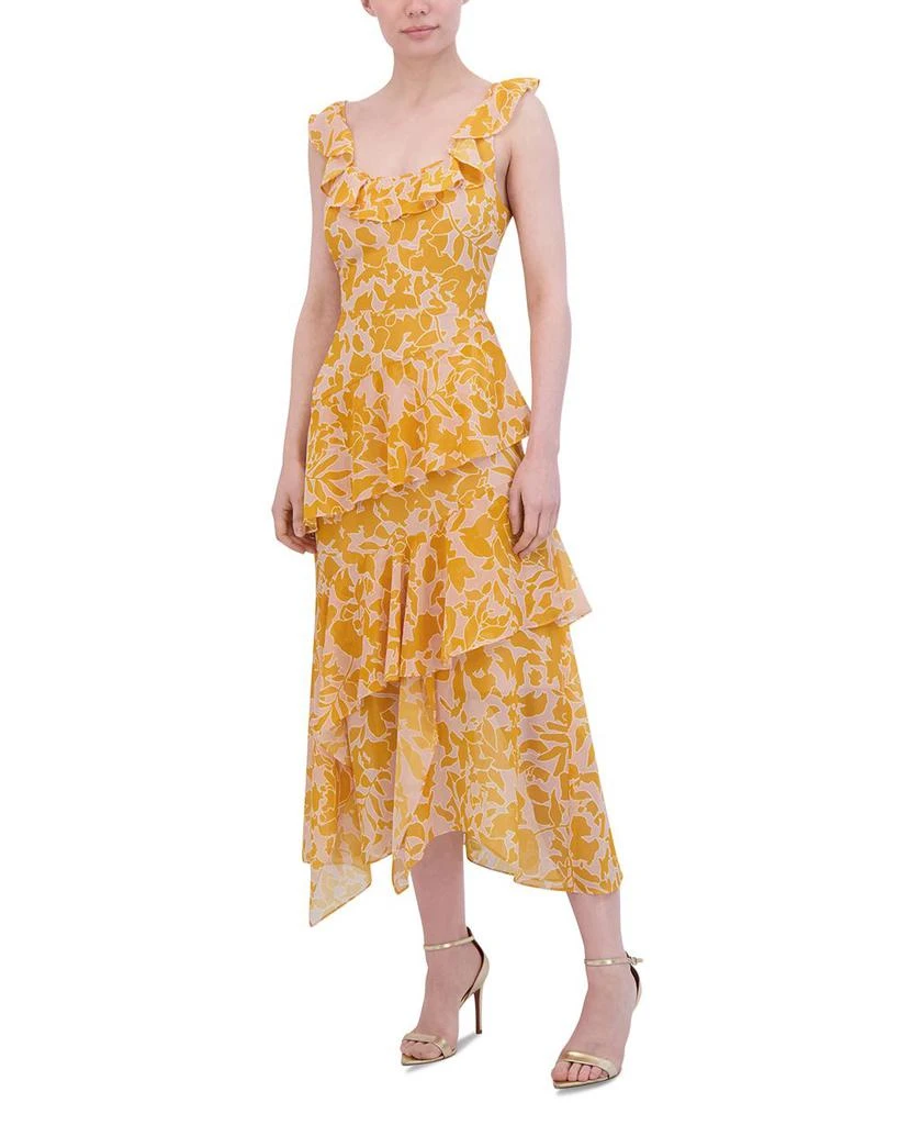 BCBG Asymmetric Tiered Midi Dress 3