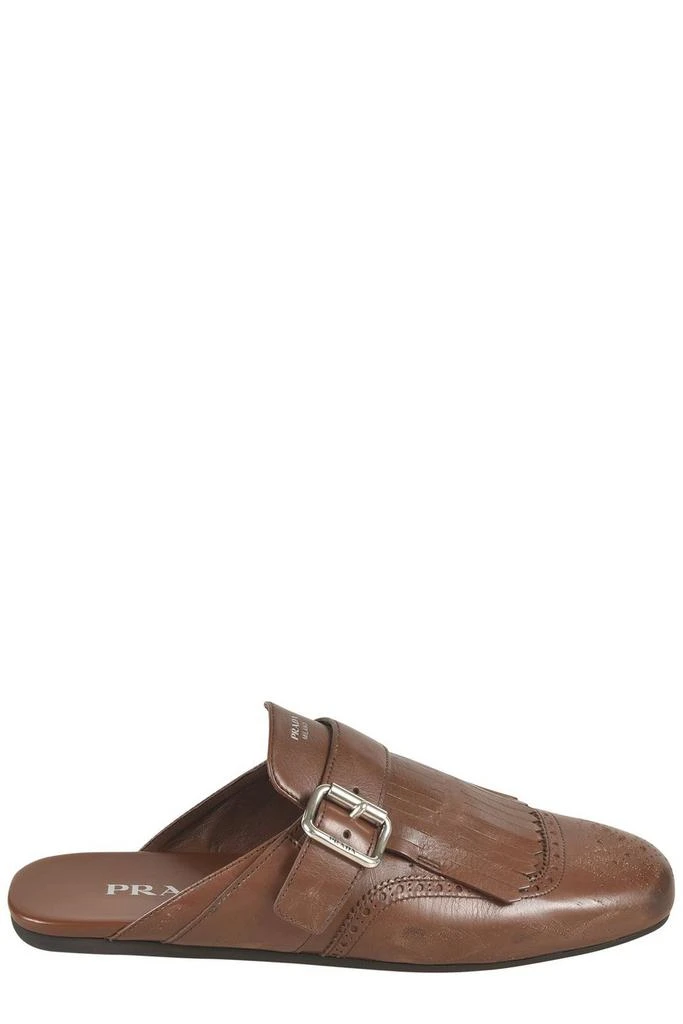 Shop Prada Fringe-Detailed Slip-On Mules on Sale at  display picture 1