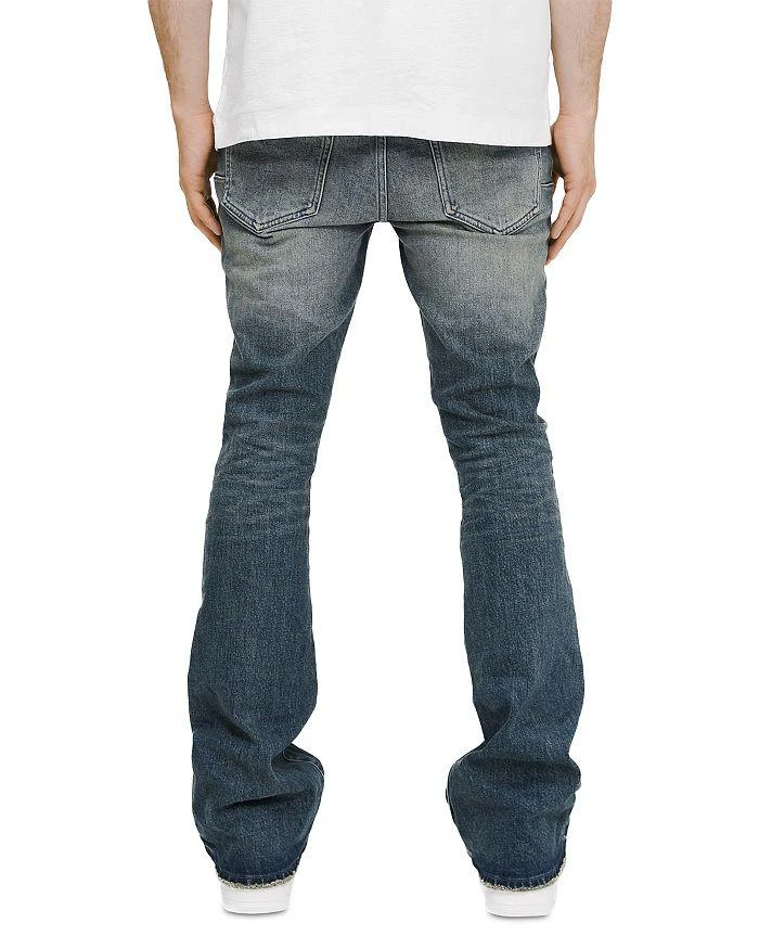 Purple Brand Distressed Flare Jeans in Mid Indigo 2