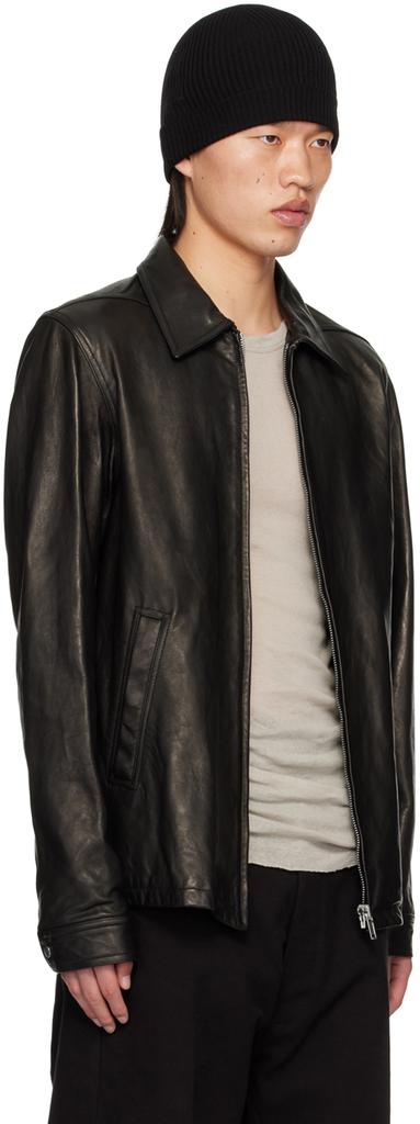 Shop Black Porterville Brad Leather Jacket on Sale at