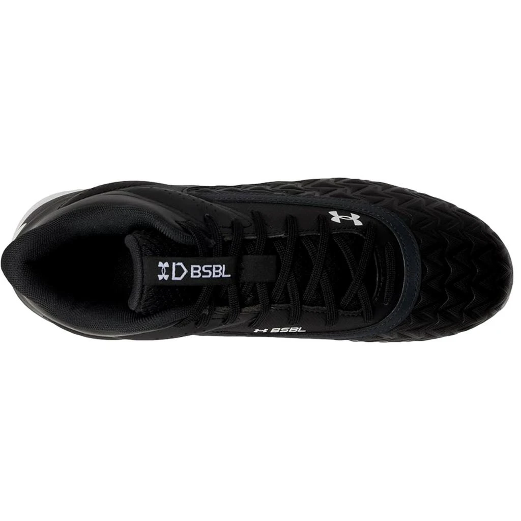 Under Armour Leadoff Mid 3.0 Baseball Cleats Black / Black / White  3027446-001 Men's 3