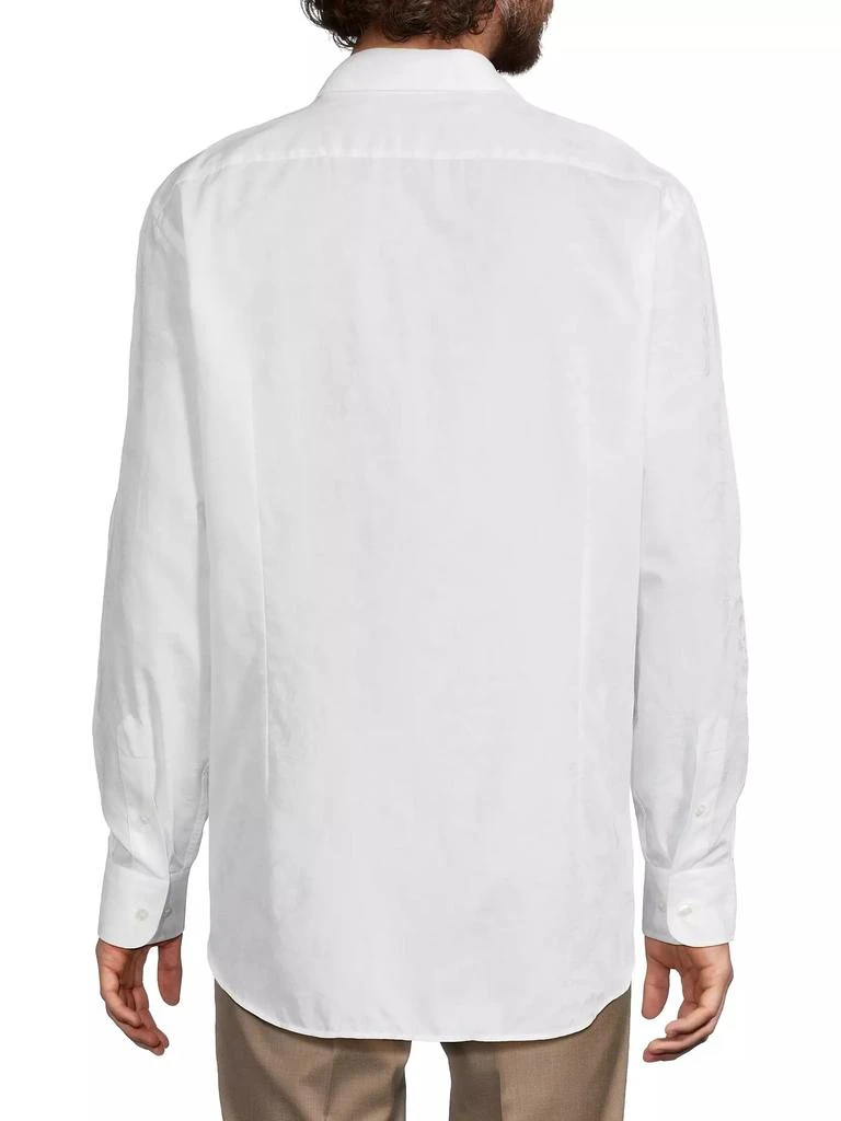 ETRO Solid Textured Jacquard Cotton Shirt 5