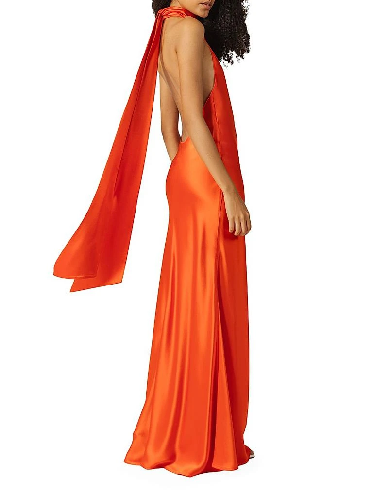 SAU LEE Penelope Satin Halterneck Gown 3