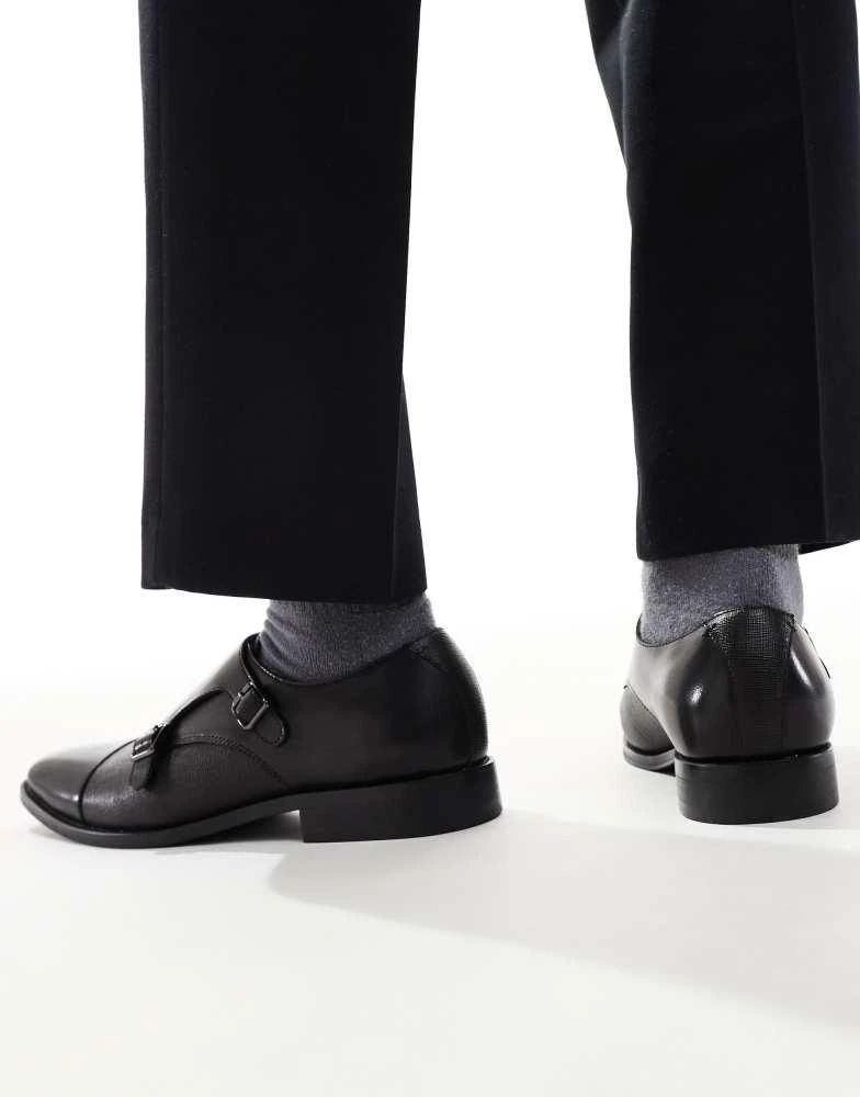 Schuh schuh Rocky double strap monk shoes in leather black 3