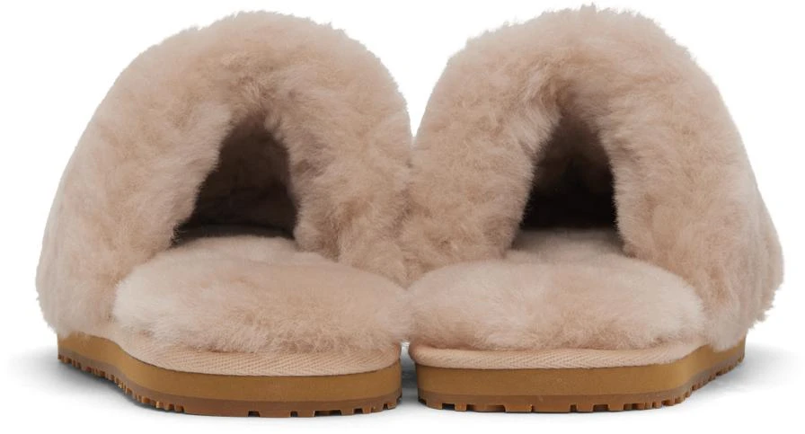 Mou Pink Patch Shearling Slippers 2