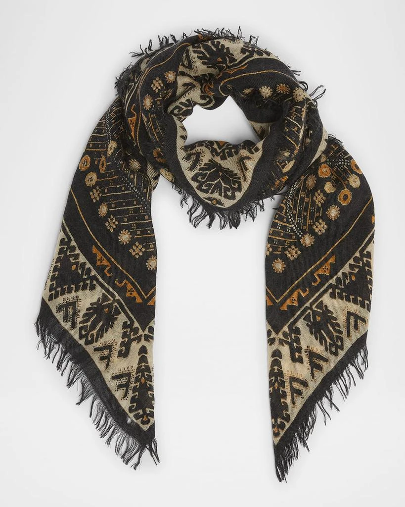 Isabel Marant Printed Cashmere & Wool Fringe Scarf 1