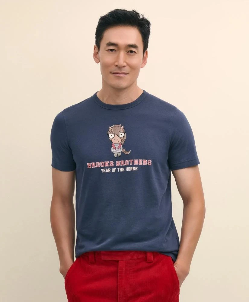 Brooks Brothers Men
s Lunar New Year 100% Cotton Graphic T-Shirt