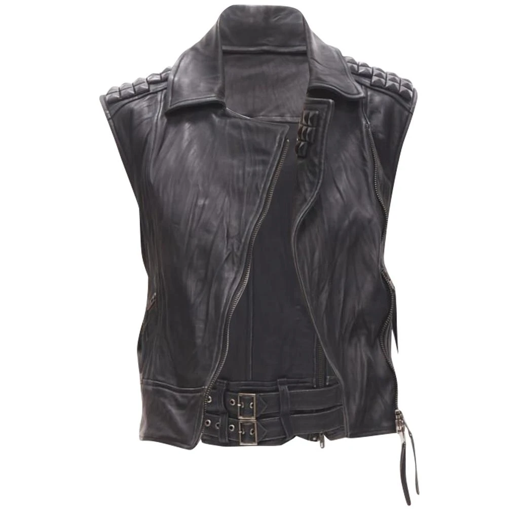 Elizabeth and James leather wrapped square stud vest jacket 1