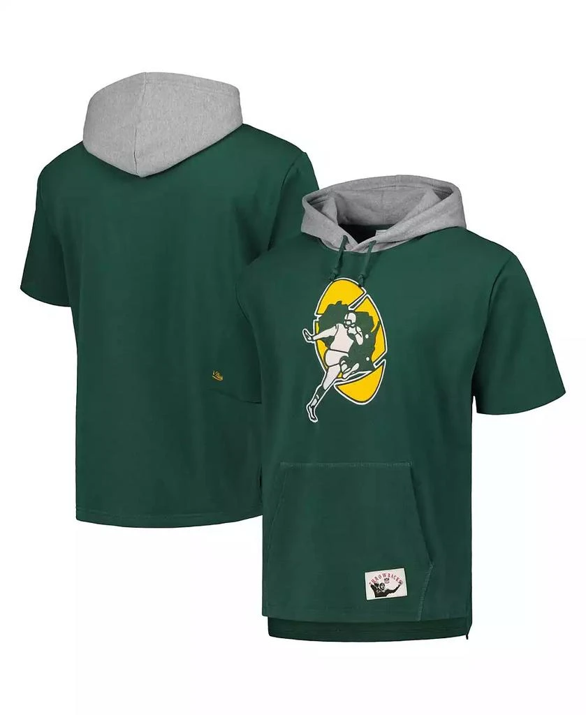 Mitchell & Ness Men's Green Green Bay Packers Postgame Short Sleeve Hoodie 2