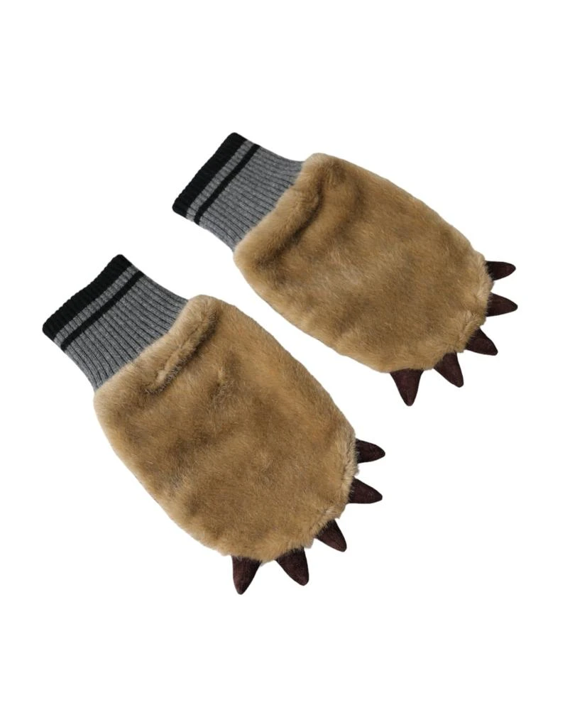 Dolce 
Gabbana Acrylic Knitted Fur Wrist Mitten Women
s Gloves