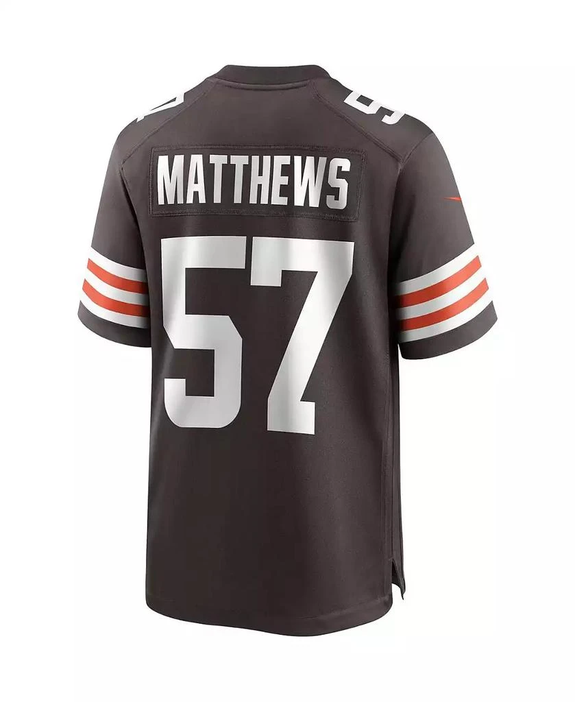 NIKE Men's Clay Matthews Brown Cleveland Browns Game Retired Player Jersey 2