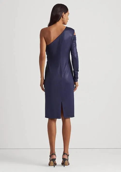 Ralph Lauren Women's Foil-Print Jersey One-Shoulder Cocktail Dress 2