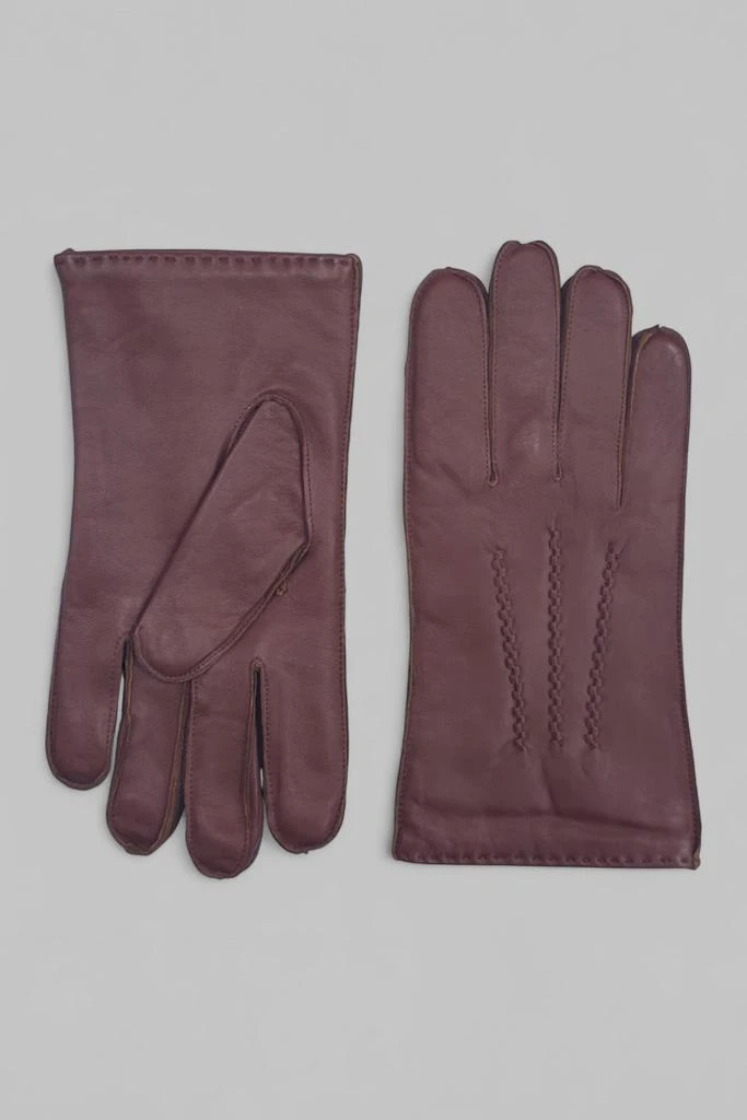 Infinity Leather Men’s Chestnut Brown Italian Leather Warm Wool Lining Winter Stich Design Riding Driving Casual Gloves 1