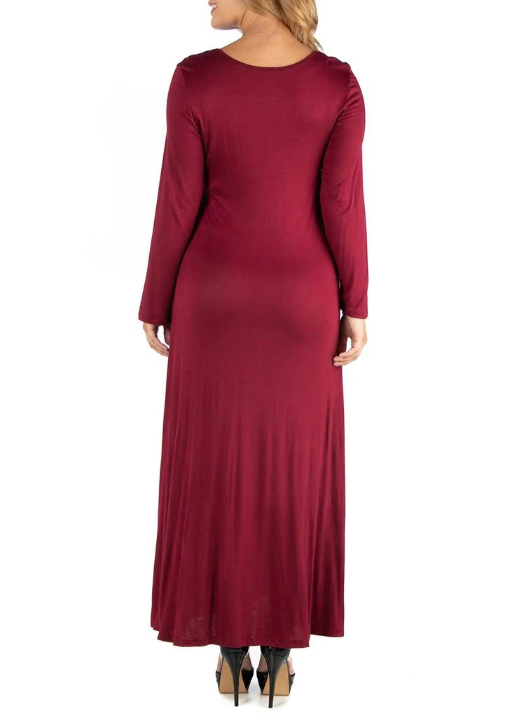 24seven Comfort Apparel Plus Size Long Sleeve T-Shirt Maxi Dress 3