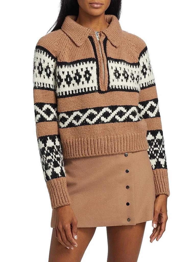 A.L.C. Carter Intarsia Merino-Wool Half-Zip Sweater 3