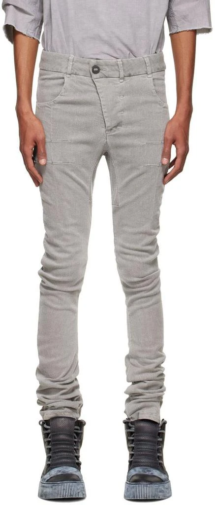 Boris Bidjan Saberi SSENSE Exclusive Grey Slim Jeans 1