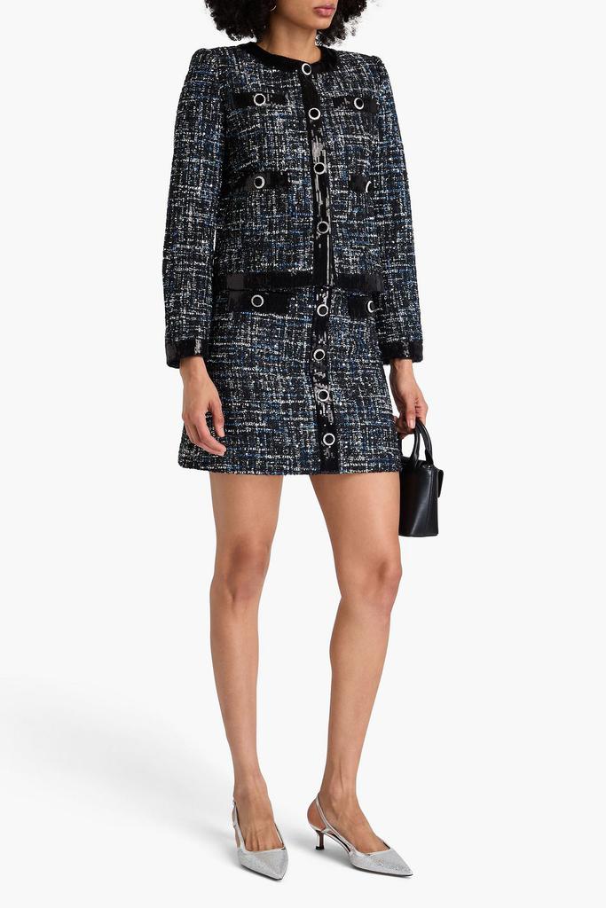 REBECCA VALLANCE Jacques embellished metallic tweed mini skirt