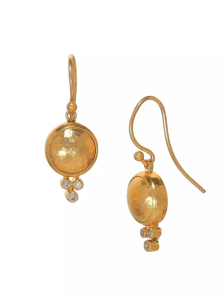 Gurhan Amulet 24K Yellow Gold & Diamond Drop Earrings