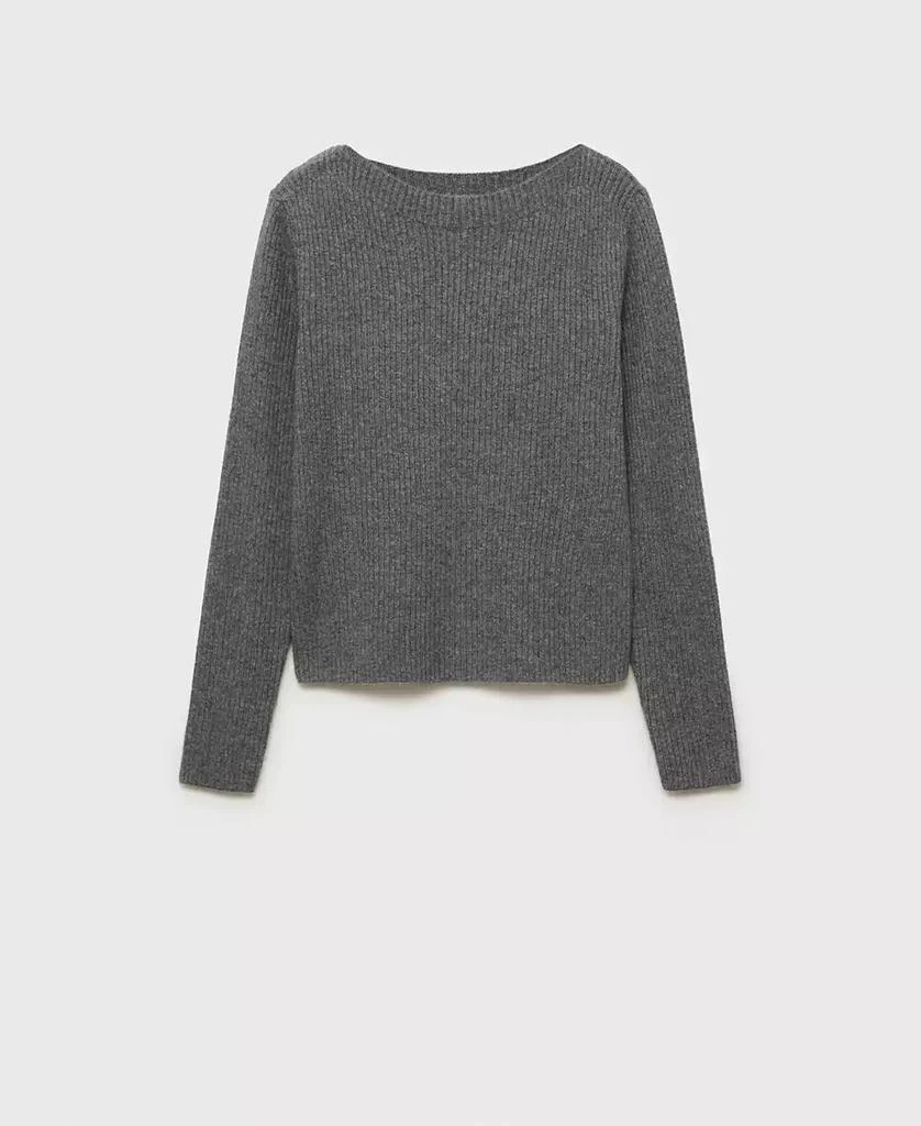 Mango Women's Boat Neck Ribbed Sweater 8