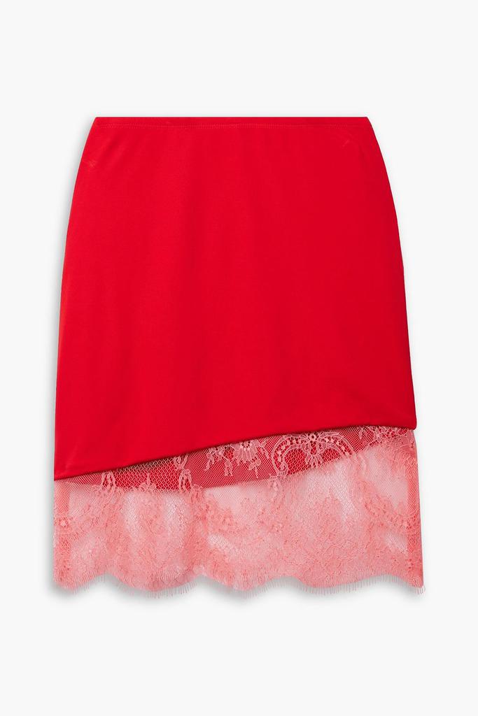 Fleur du Mal Lace-trimmed jersey mini skirt