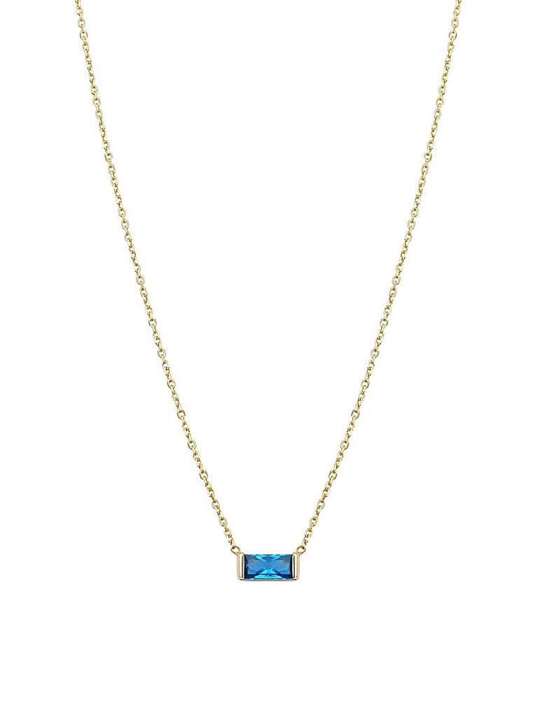 Oradina 14K Yellow Solid Gold, Fresco Baguette Pendant Necklace