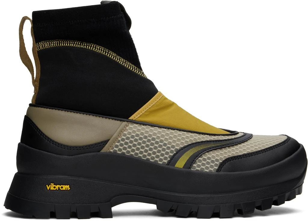 ANDERSSON BELL Khaki & Black Mattio Zip-Up Sneakers 1