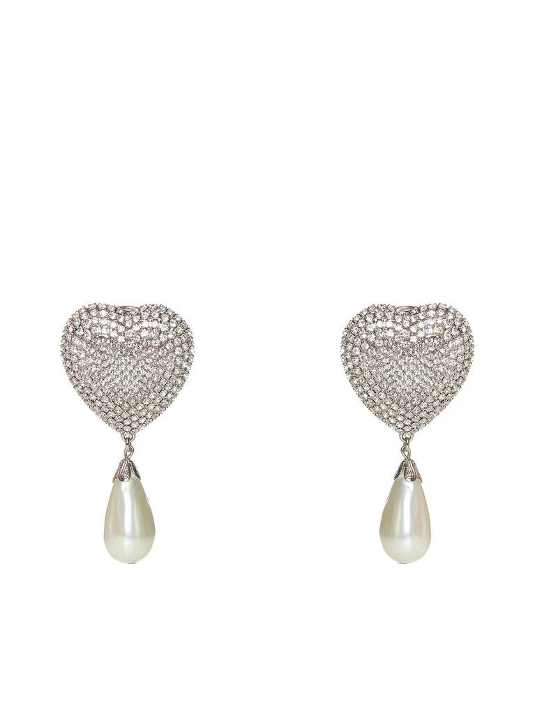Alessandra Rich Alessandra Rich Heart-Motif Embellished Clip-On Earrings 1