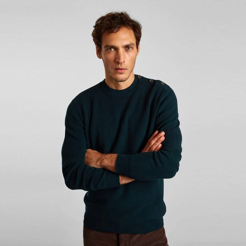 L'Exception Paris Sailor sweater in extra-fine merino wool  Vert sapin L'EXCEPTION PARIS 1