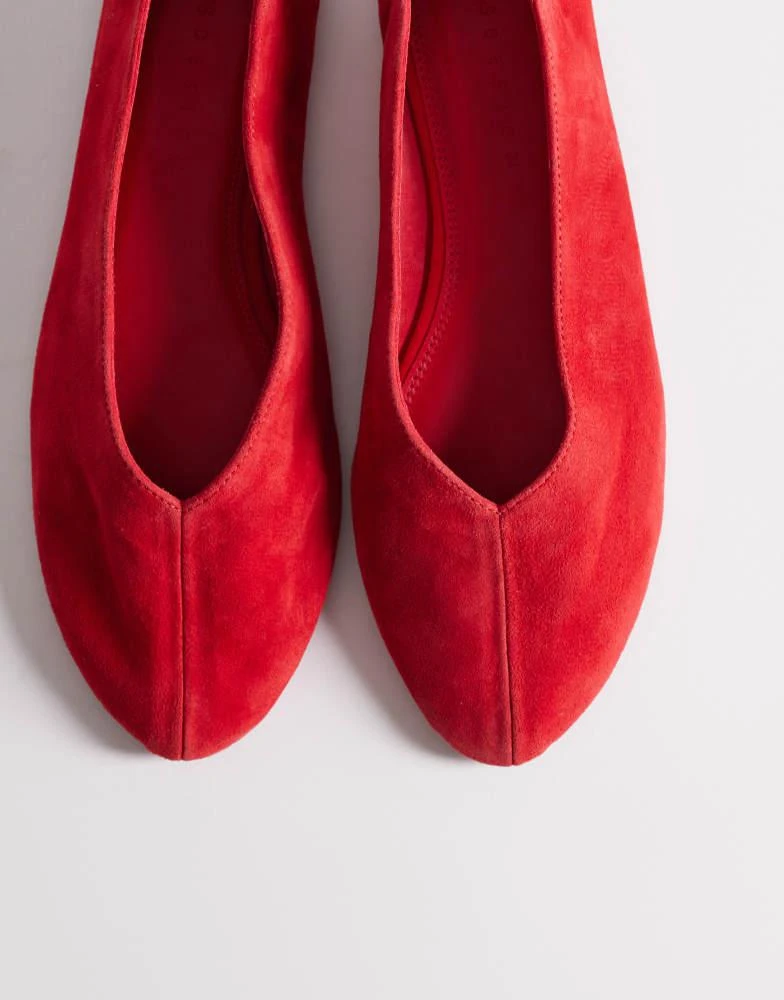 ASOS ASOS DESIGN Lawn premium suede ballets in red 2