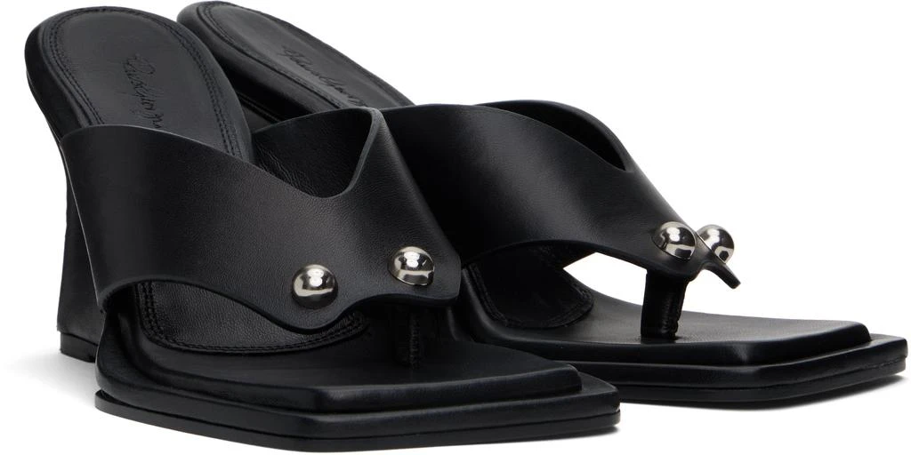 Paris Georgia Black Dune Wedge Heeled Sandals 4