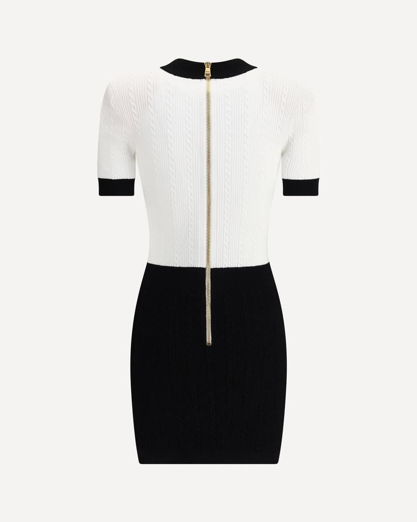 Balmain Braided pattern midi Dress