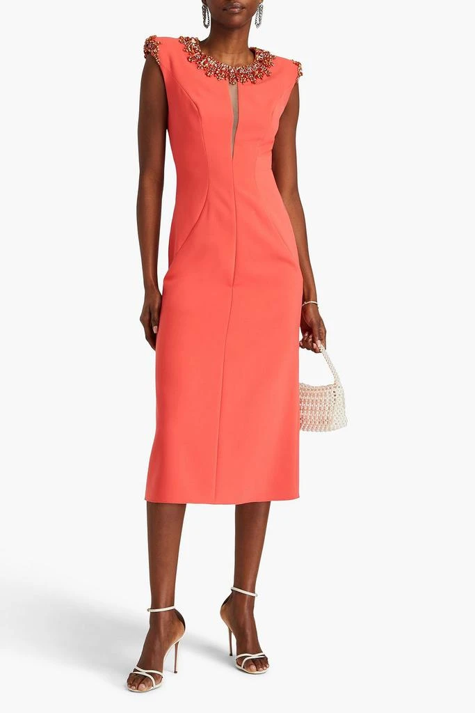 Jenny Packham Embellished crepe midi dress 2