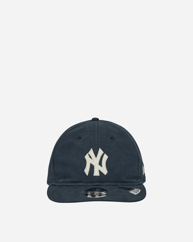 New Era New York Yankees Canvas Felt Logo Retro Crown 9FIFTY Strapback Cap Navy 1