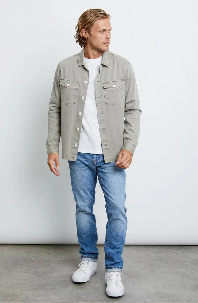 Rails Garment Washed Cotton Button-Up Military Shirt 6