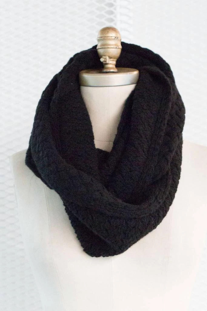 360 Cashmere Monica Scarf In Black 1