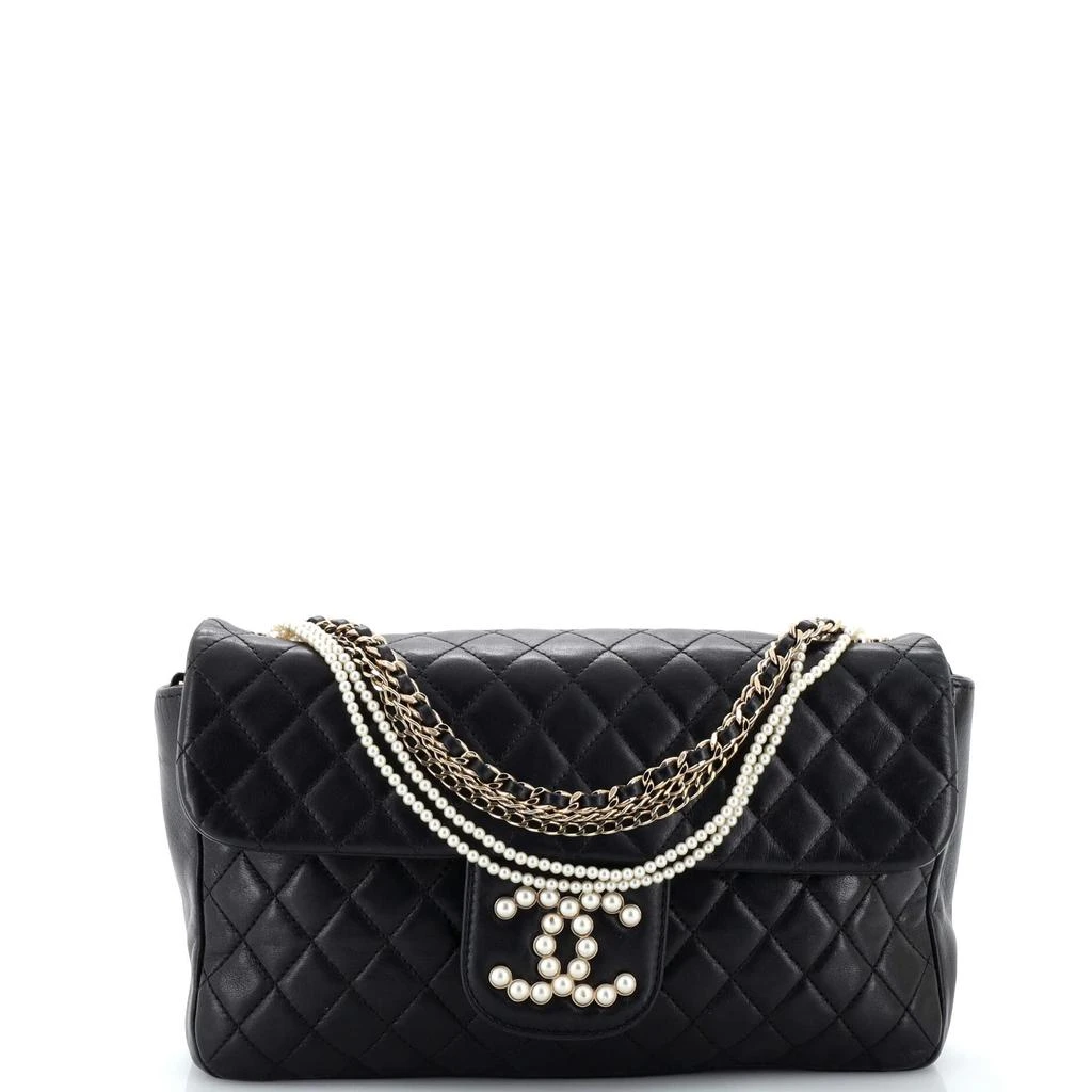 Chanel Westminster Pearl Chain Flap Bag Quilted Lambskin Medium 1