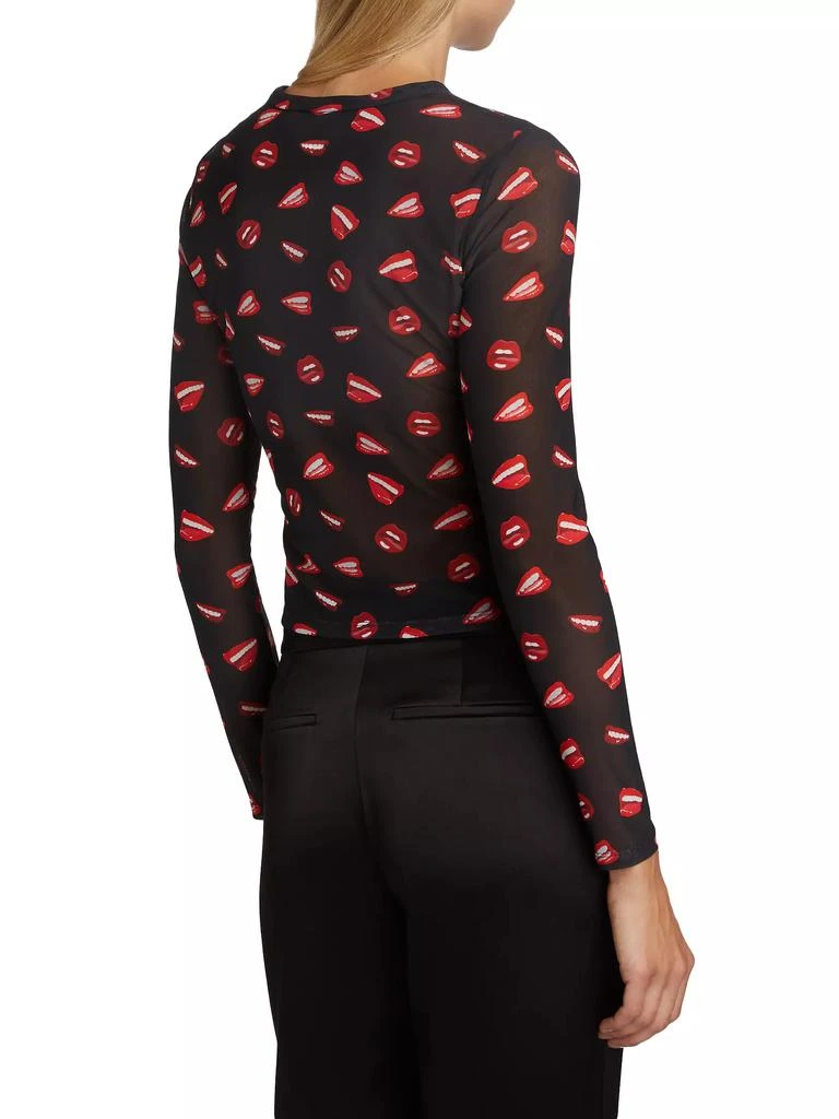 Alice + Olivia Delaina Printed Mesh Crop Top 5