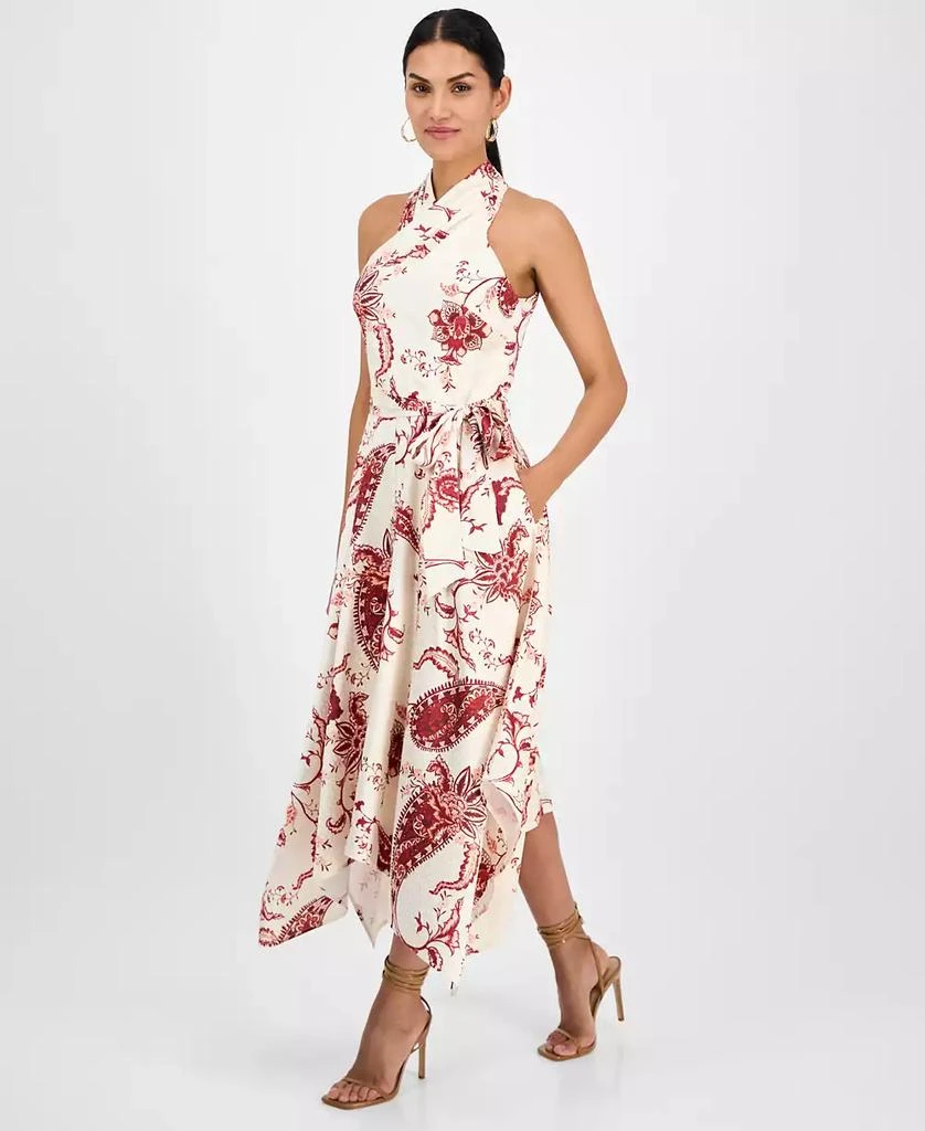 RACHEL Rachel Roy Women's Lary Floral Asymmetric-Hem Halter Dress 4