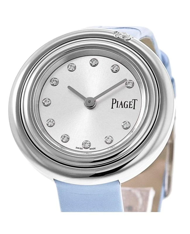 PIAGET Piaget Possession Silver Diamond 29mm Dial Light Blue Leather Strap Women's Watch G0A43080 2